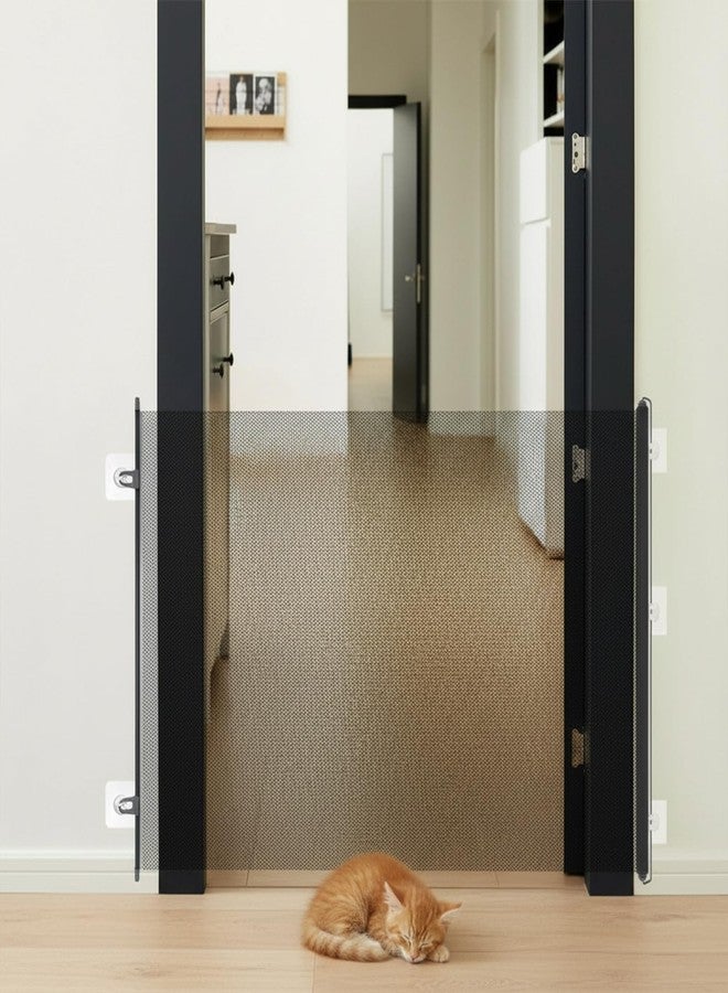 BrightRow Retractable Dog Gate No Drilling Screen Dog Mesh Gate for House Doorways Stairs Safety 30 x 70 Inches Large for Pets Easy Install Anywhere Portable Adjustable with 5 Hanging Hooks Indoor - Image 5